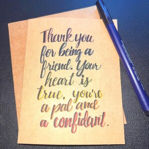 KUNGOON Dankes-Banner 'Thank You For Being A Friend' - Goldenes Mädchen-Banner Für Geburtstag & Party, 15x17 Cm