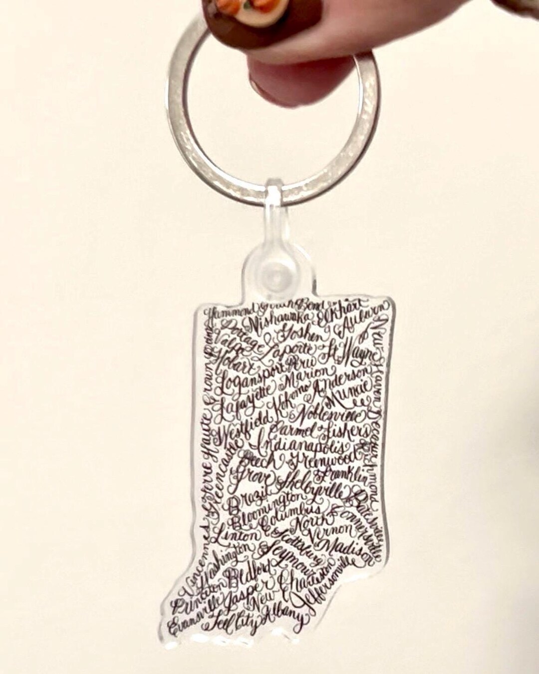 Handcrafted Indiana State Acrylic Keychain: City Souvenir Gift - Etsy