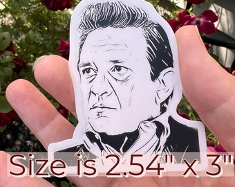 Johnny Cash Vinyl Music Lover Sticker: Waterproof Decal for Laptop, Car, Water Bottle