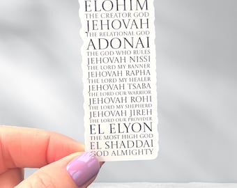 Sacred Names of God Sticker: Black  White Hebrew Bible Decal, Christmas stockings, church friends, or Bible study group with Jehovah Rapha