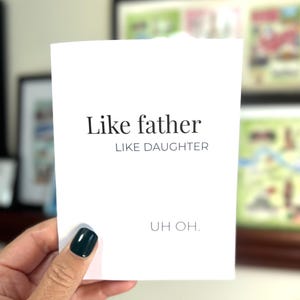 Funny Printable Father’s Day Card from Daughter – “Like Father Like Daughter” Digital Card – Instant Download – DIY Dad Card