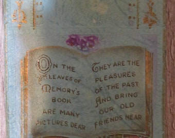 30's Vintage Bookmark Good Luck with Verse Paper English 7 x 2.5" (B195)