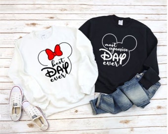 Sudadera de cuello redondo a juego de Disney, Mickey y Minnie