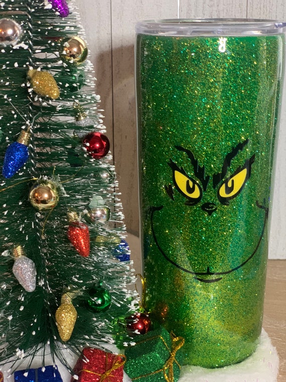20 oz Stainless Steel Grinch Tumbler Personalized Name- Christmas