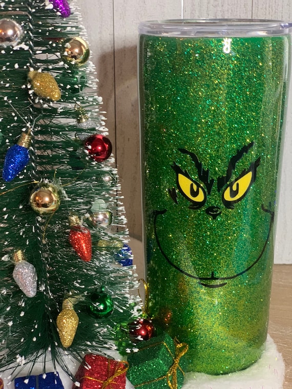 20 oz Stainless Steel Grinch Tumbler Personalized Name- Christmas