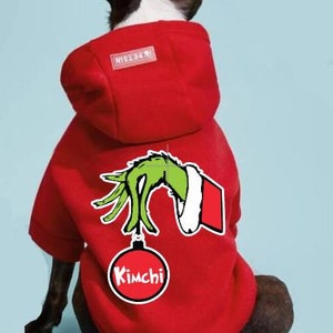 Personalized Pet Grinch Christmas Hoodie, Dog Sweater