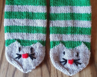 Handgestrickte gestreifte Sneaker Söckchen Kurzsocken gestrickt Katzensocken Sommersocken Hausschuhe Stricksocken handgestrickte Socken