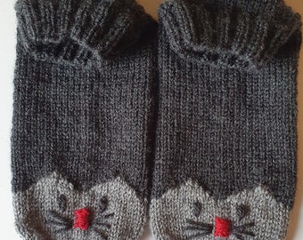 Sneaker socks, short socks, knitted socks, cat socks, summer socks, slippers, knitted socks, hand-knitted socks