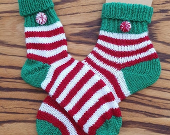 Thick hand-knitted socks, striped socks, cozy socks, size 36-47, striped socks, Christmas socks