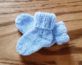 handgestrickte Babysocken, Socken für Babies, gestrickte Socken für Babies, Geschenk zur Taufe gestrickte Wollsocken Geschenk Geburt,