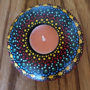 Tealight holder, meditation, painted tealight holder, candle holder, colorful candle holder, tealight holder, tealight garden, spiritual gift