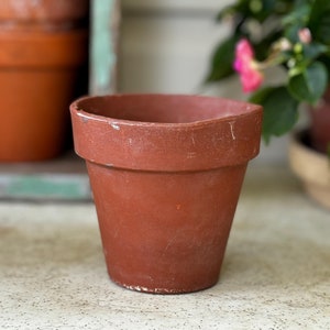 Vintage Small Terracotta Flower Pot, Naturally Aged Terracotta Planter, Natural Patina, Succulent Pot, Jungalow, Plant Styling