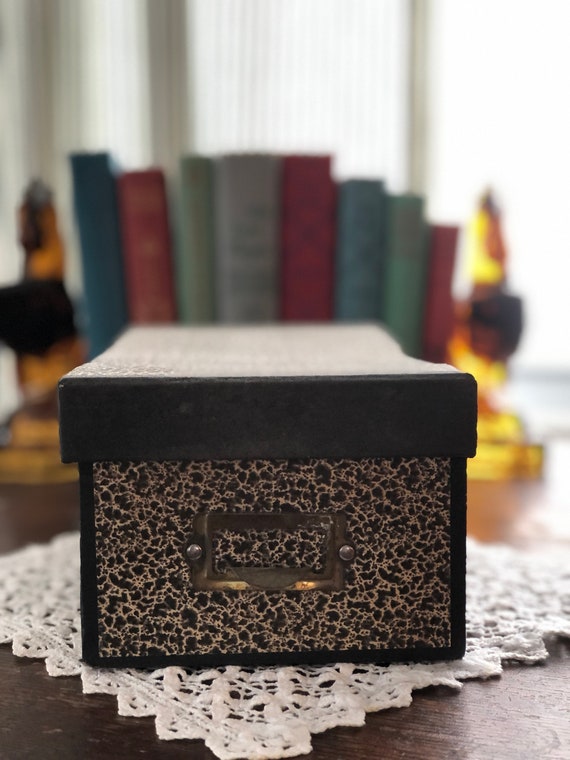 Vintage Cardboard File Box Index Card File Box Vintage Etsy