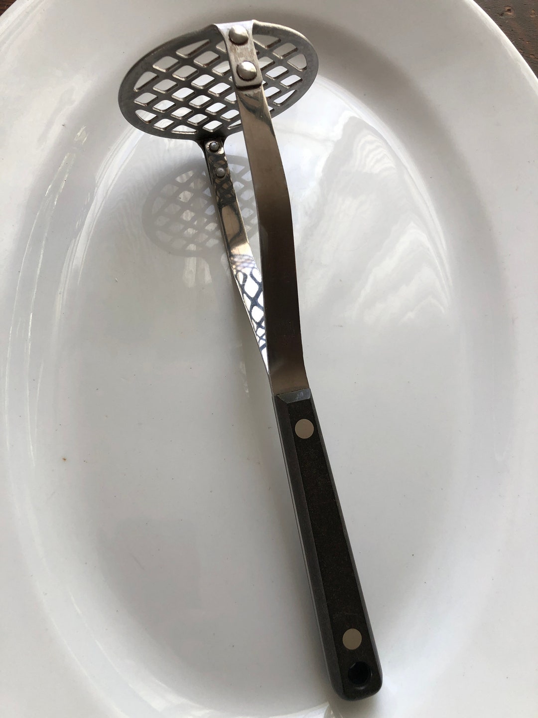 Vintage Flint Stainless Potato Masher Made in USA 1950's Etsy