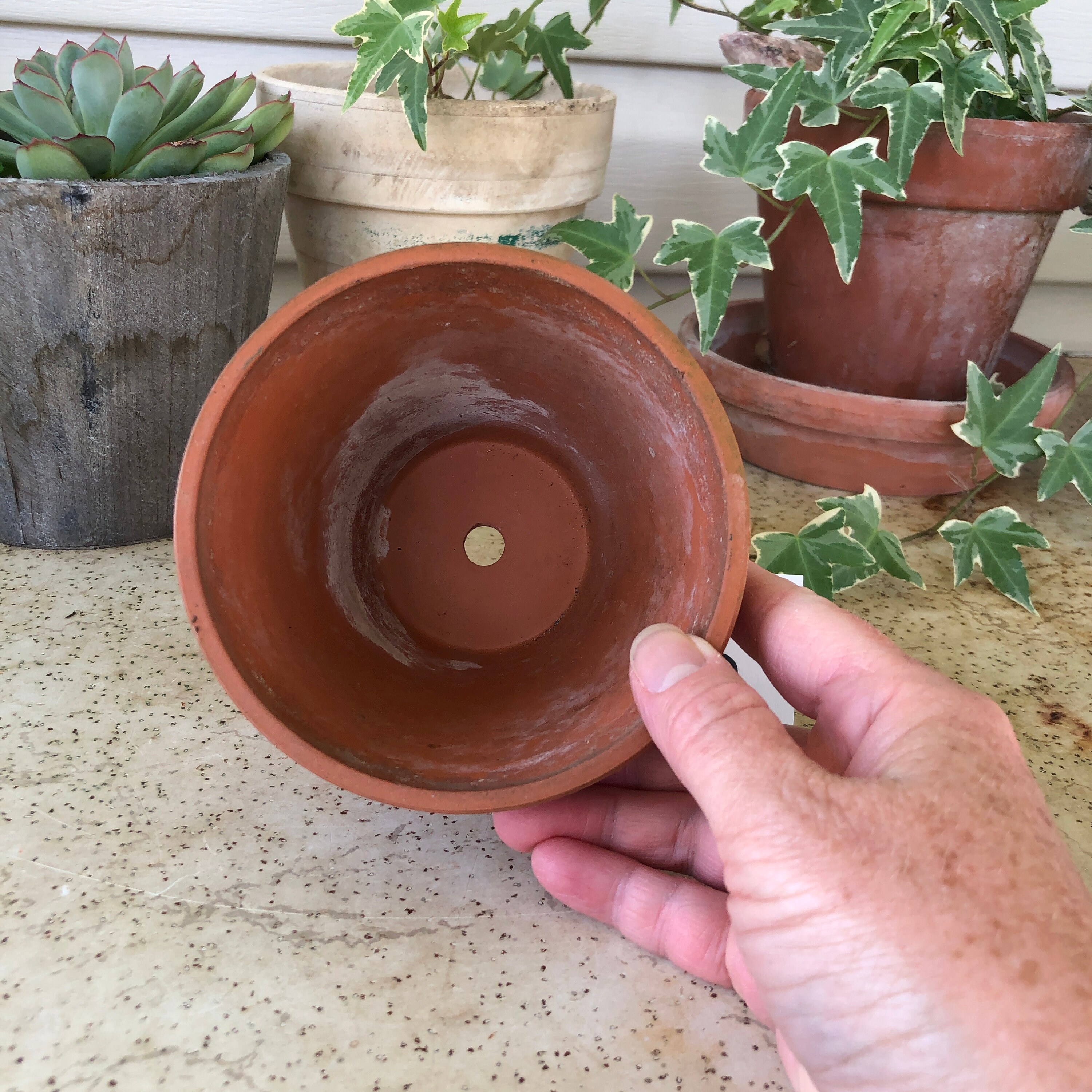 Vintage Small Terracotta Flower Pot Naturally Aged Terracotta Etsy