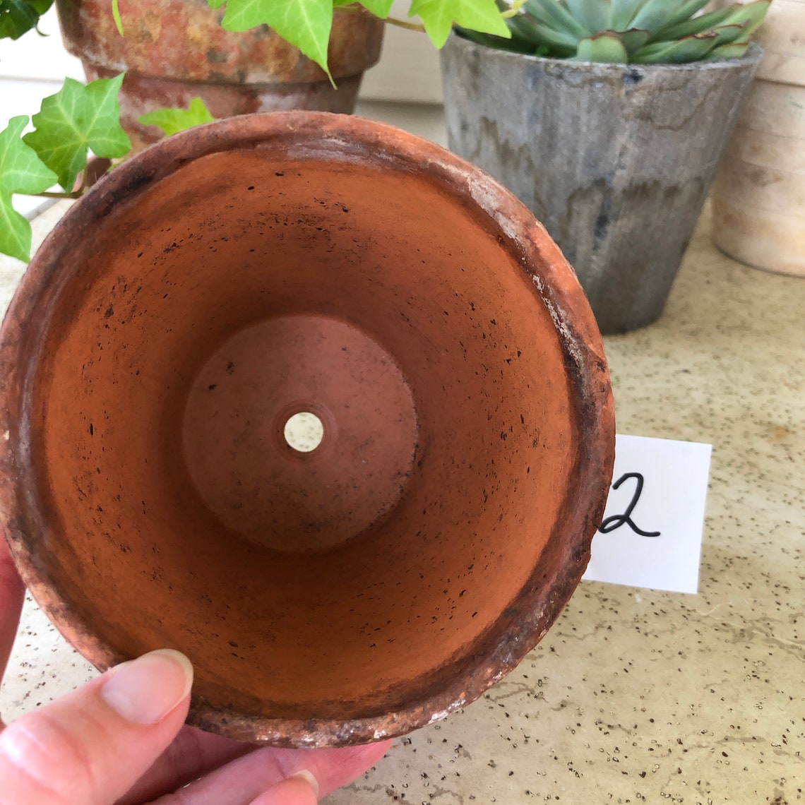 Vintage Small Terracotta Flower Pot Naturally Aged Terracotta Etsy