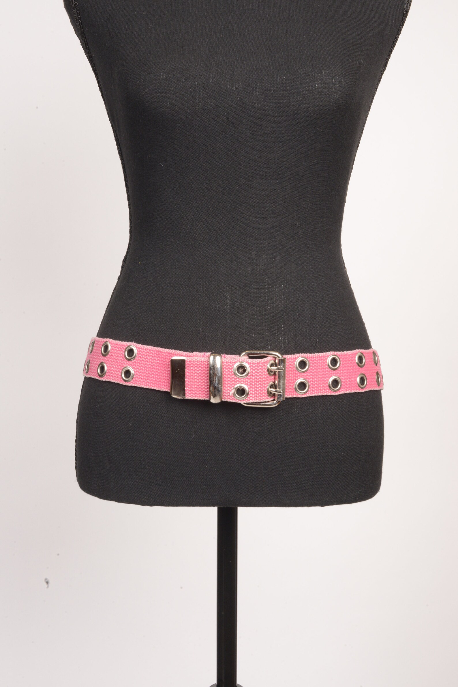 Y2k Early 2000s Baby Pink Silver Rivet Belt Sz S | Etsy