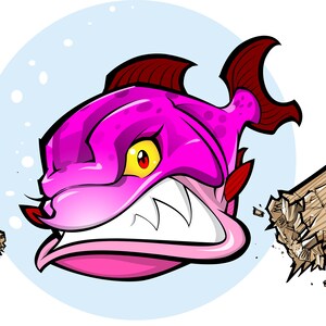 Pink Piranhas Vector Art