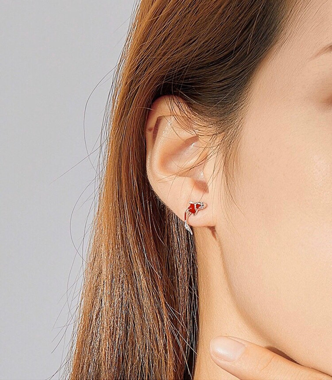 Koi Stud Earrings/ Koi Fish Jewelry/ Fish Earrings/ Carp Etsy