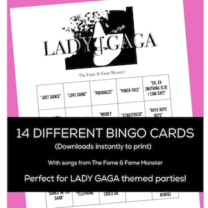 LADY GAGA BINGO! ~ Songs from The Fame & Fame Monster ~
