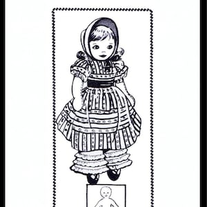 Somente entrega digital em PDF! 13.5 "BONECA de menina macia e padrão de costura de tecido de roupas #580 design carta de cópia de brinquedo por correspondência