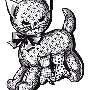 PDF Letter Digital Delivery Only! Mamma Cat & Baby Kittens Stuffed Animal Fabric Sewing Pattern 2465 Design Mail Order Toy Copy Letter A4