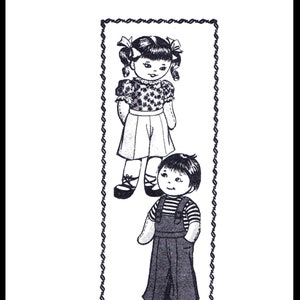 ¡Solo entrega digital en PDF! Hermano Hermana Twin Sock DOLLS & Ropa Tela Patrón de costura n.° 7415 Diseño Correo Orden Juguete Copia Carta