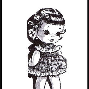 Somente entrega digital em PDF! Boneca de meia de menina macia articulada e vestido de roupas padrão de costura de tecido #7375 design pedido por correio brinquedo cópia carta a4