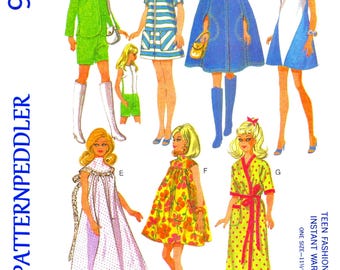 LETTER Doll Wardrobe Pattern Teen Fashion 11 1/2" Clothing Dress M 9099