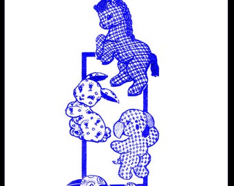 Letter 4 Stuffed Animal Patterns 5-8" Puppy Bunny Horse Lamb 7258 Design Mail Order