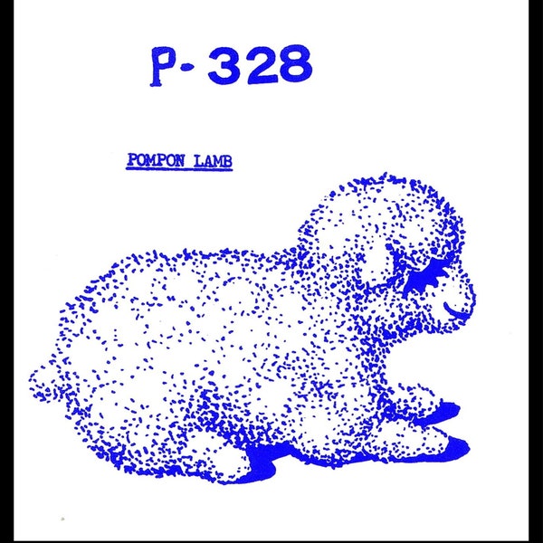 Letter PomPon Lamb Pattern 14" Long Mail Order P-328