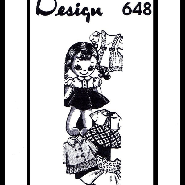 PDF Digital Delivery Only! Jointed Soft Girl SOCK DOLL and Clothes Fabric Sewing Pattern #648 Design Mail Order Toy Copy Letter