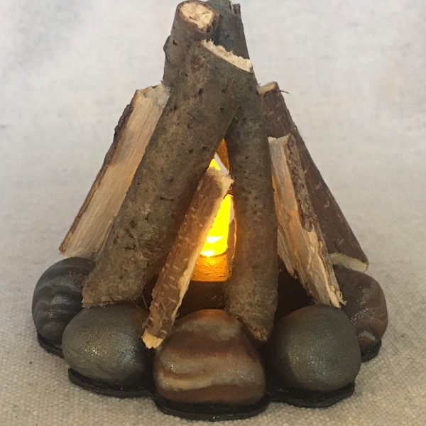 Bookshelf Miniature Campfire