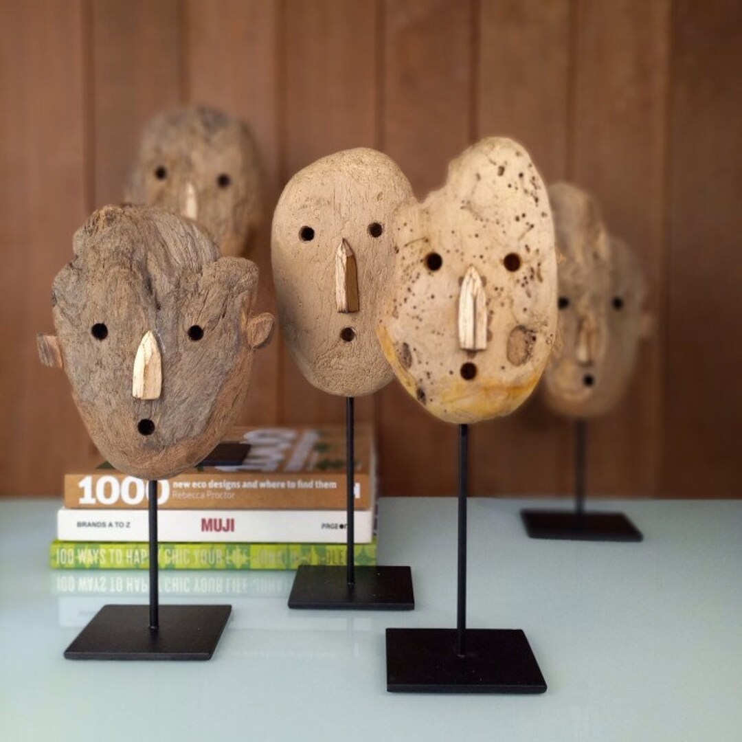 Unique Wooden Sculpture on Stand, Erosion Wood, Wood Statue, Hand