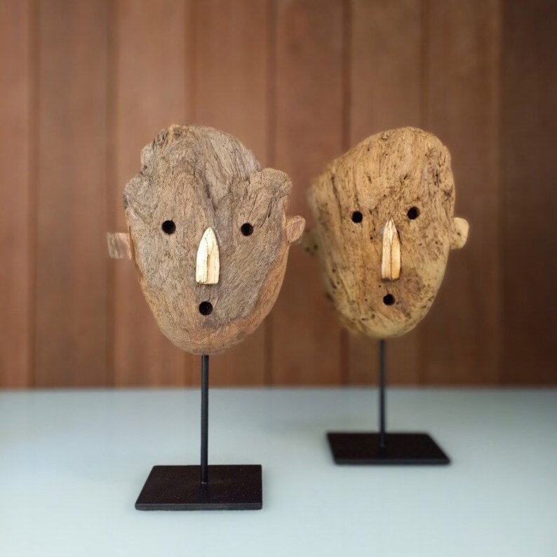 Unique Wooden Sculpture on Stand, Erosion Wood, Wood Statue, Hand