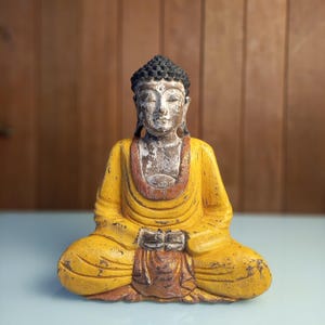 Foyer Table Buddha Decor, Buddha Statue indoor outdoor Garden Zen Meditation Buddhism Figurine Sculpture Home Office Decor.