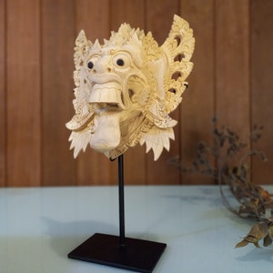 Balinese Barong wooden Mask Hand Carved Indonesian Wood carving Sculpture SKTPBRNL