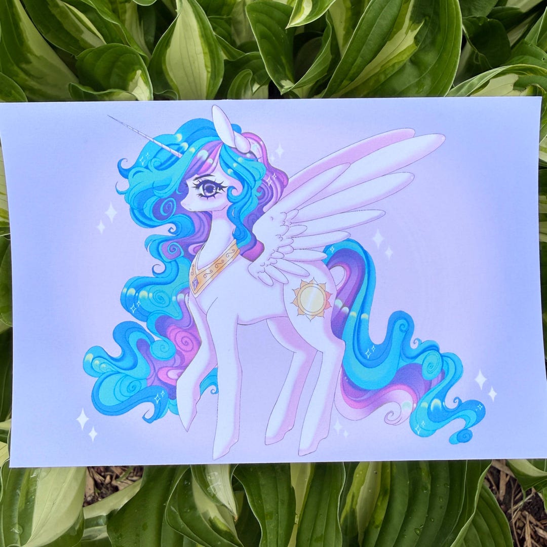 My Little Pony FIM Princess Celestia Art Print 4x6 - Etsy