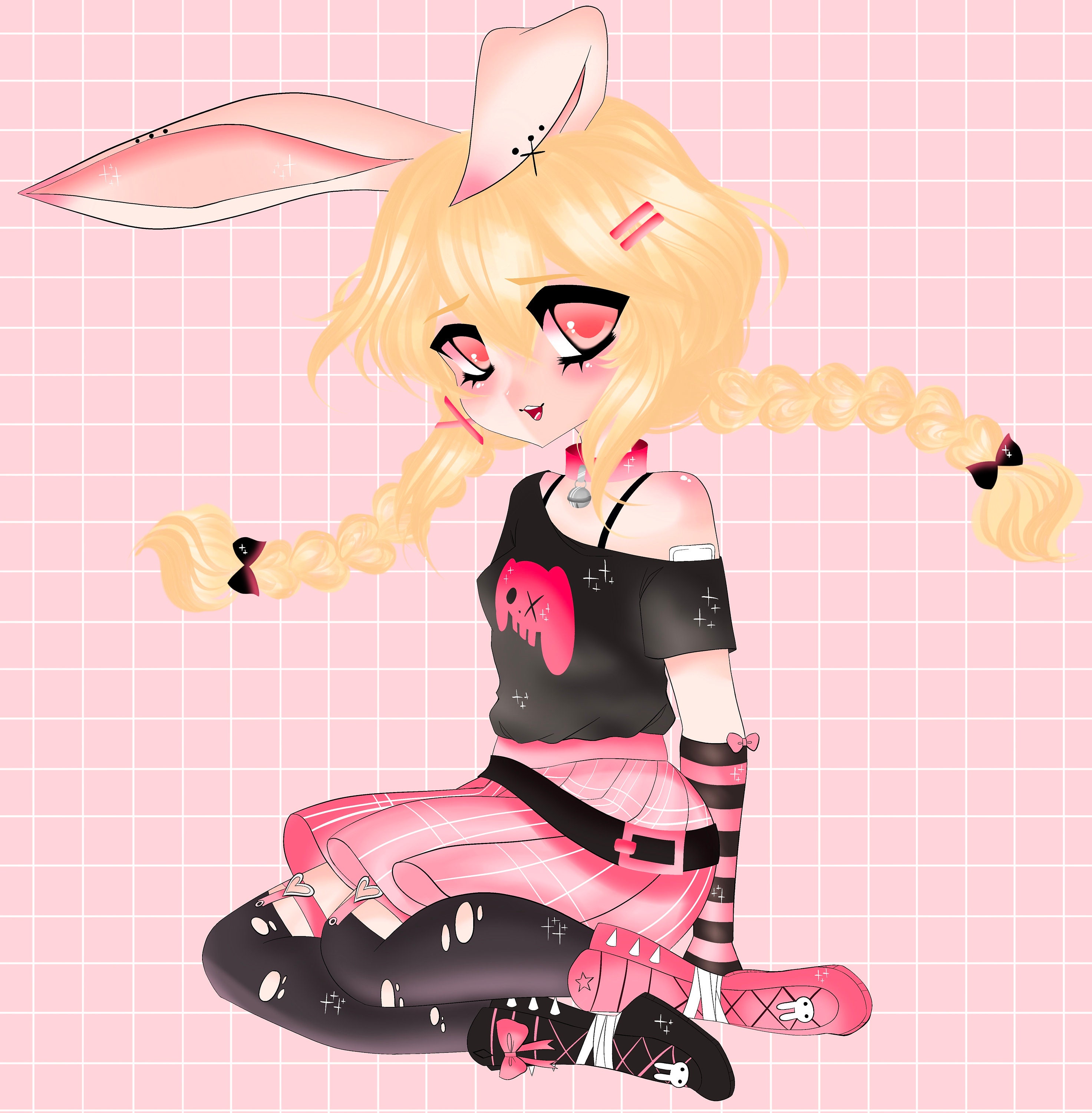 Pastel Goth Anime Bunny Girl Etsy