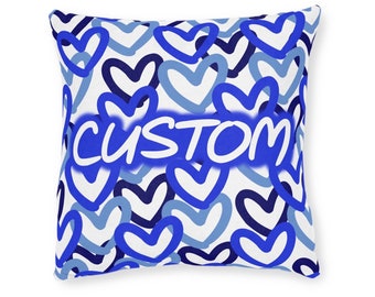 Custom College Hearts Pillow, Custom College,  Bed Party Gifts, Bed Party, Graduation Gift, College Pillow