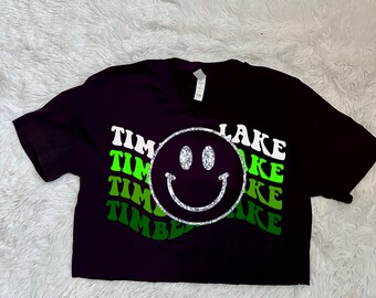 CUSTOM CAMP Smiley Repeat Tee | Sleepaway Camp Tee | Sleepaway Camp Gifts | Camp Bunk | Bunk Junk | Visiting Day | Customized Camp Clothing