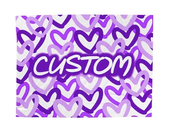 College Blanket Graffiti Hearts CHOOSE COLORS, custom college blanket, bed party, , custom college, dorm room decor, grad gift, dorm blanket