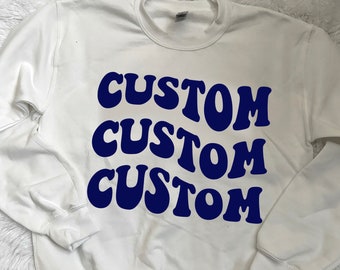 Custom College Wavy Crew, Bed Party Gift, Graduation Gift, College Apparel, College Gifts, Custom College Merch, College Merch, Graduation