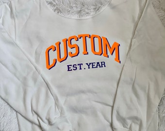 Custom College Bed Party Shadow Crewneck, Bed Party Gift, Graduation Gift, College Apparel, College Gifts, Custom College Merch