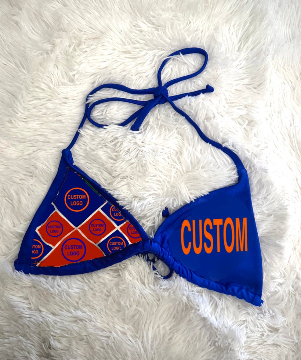 Custom College, Bed Party,  Bikini Top, Custom College, Camp, Team, Mascot, Graduation Gift, Gameday, Sorority, Logo, Bed Party Gift