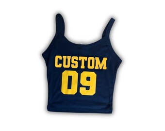 Custom College Crop Tank, Custom College Merch, Gameday Outfit, College Bed Party, Grad Gift, College Apparel, College Gifts, Custom College