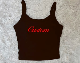 Custom College Script Tank,  Bed Party Gift, Graduation Gift, College Merch, College Apparel, College Gifts, Custom College Merch