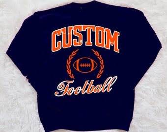 Custom College Bed Party Football Crewneck, Bed Party Gift, Graduation Gift, College Apparel, College Gifts, Custom College Merch