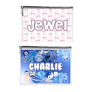 Girls Custom Camp Letter Pouch | Bows | Sleepaway Camp Gifts | Camp Bunk | Visiting Day | Customized Camp | Makeup Bag | Camp Mail