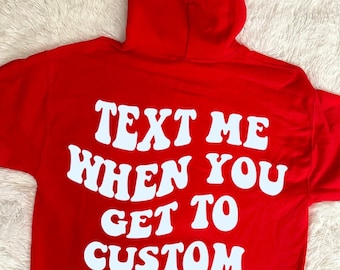 Custom College Text Me Hoodie, Bed Party Gift, Graduation Gift, College Apparel, College Gifts, Custom College Merch, College Merch